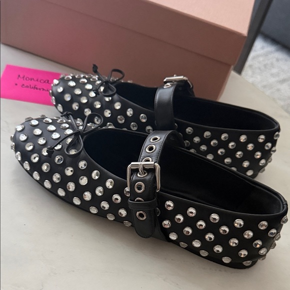 Miu Miu Rhinestone Ballerinas - Picture 9 of 13